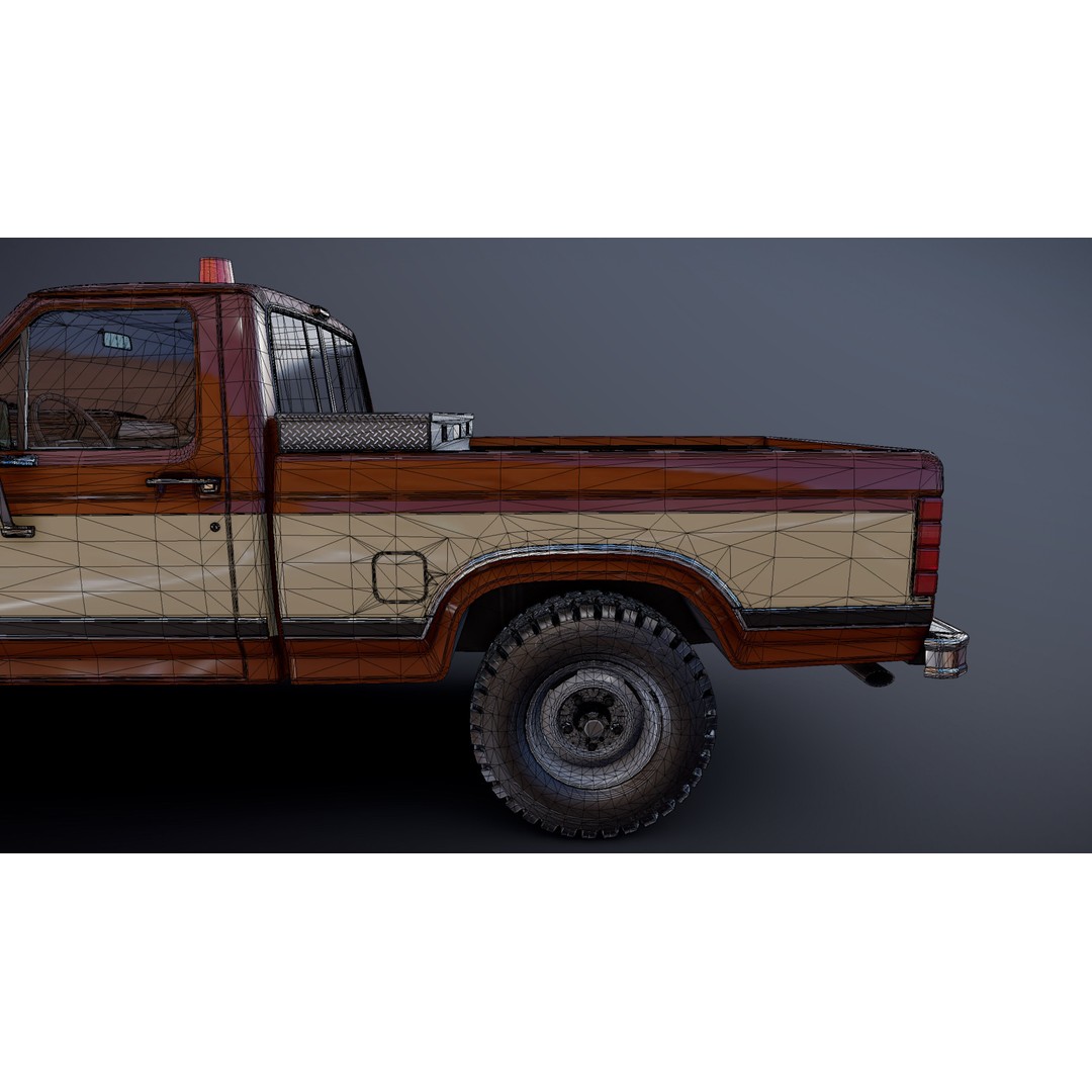 Snow Plow Pickup Truck 3D Model – Low Poly Game Asset, FBX - View 34