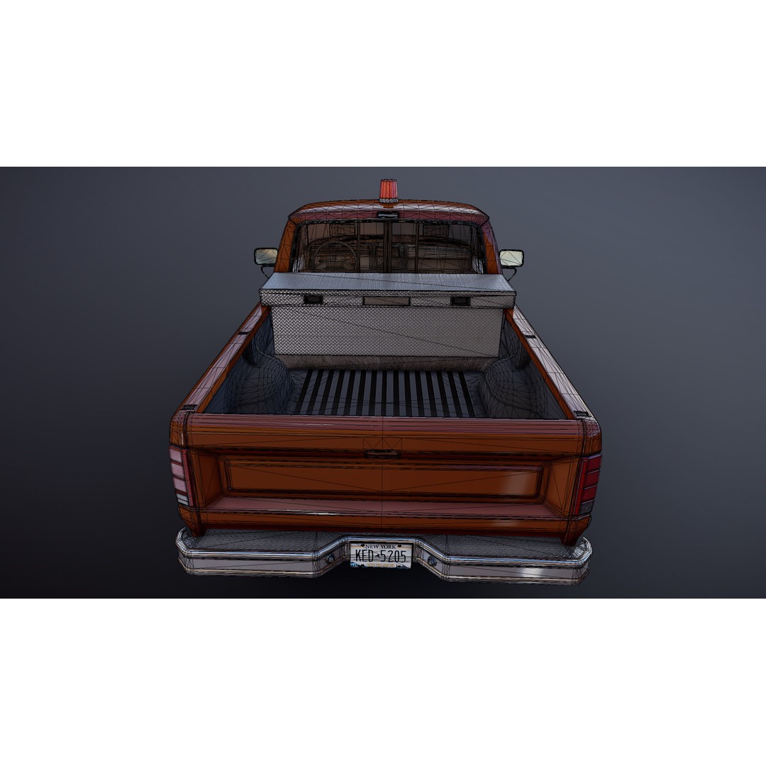 Snow Plow Pickup Truck 3D Model – Low Poly Game Asset, FBX - View 35