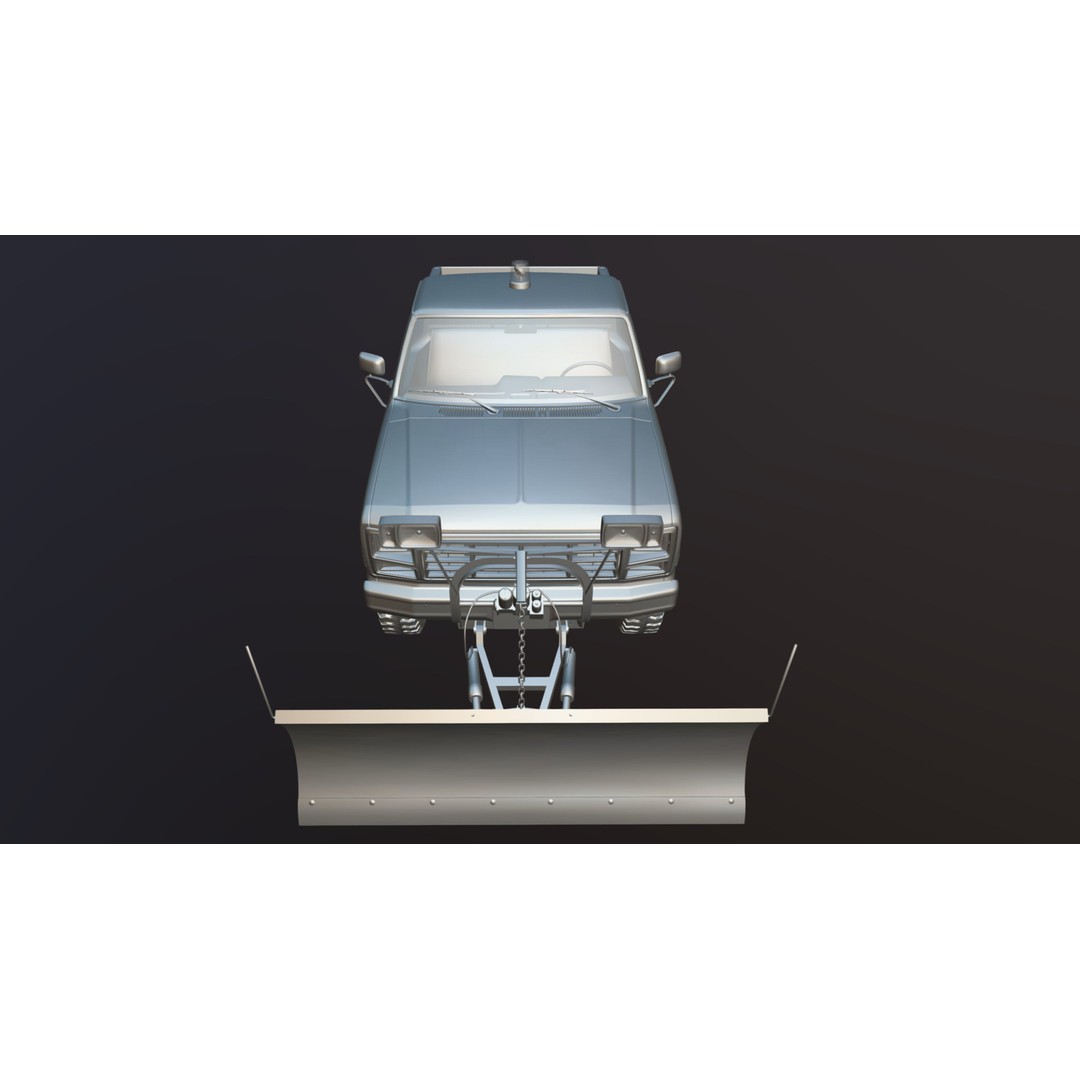 Snow Plow Pickup Truck 3D Model – Low Poly Game Asset, FBX - View 39