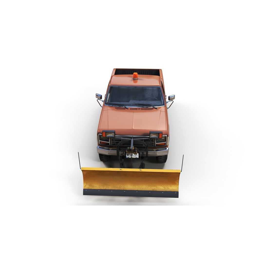 Snow Plow Pickup Truck 3D Model – Low Poly Game Asset, FBX - View 9