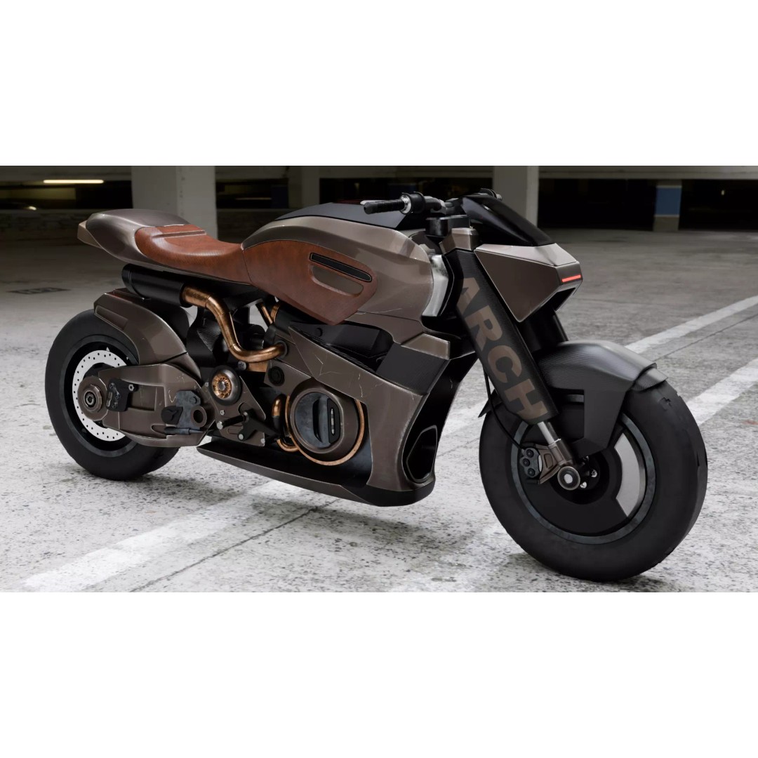 Cyberpunk Motorcycle 3D Model – High Detail Hard Surface, PBR Textures - View 10