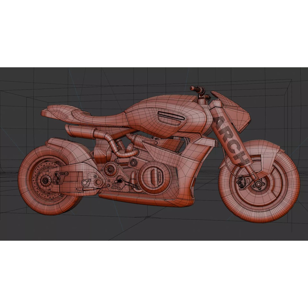 Cyberpunk Motorcycle 3D Model – High Detail Hard Surface, PBR Textures - View 13