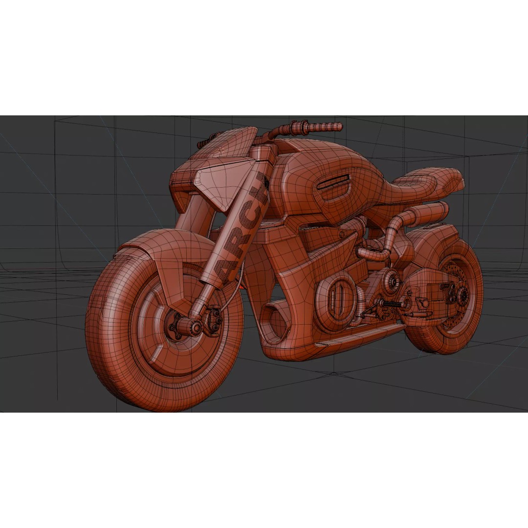 Cyberpunk Motorcycle 3D Model – High Detail Hard Surface, PBR Textures - View 14