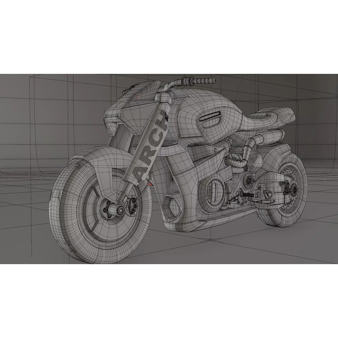 Cyberpunk Motorcycle 3D Model – High Detail Hard Surface, PBR Textures - View 15