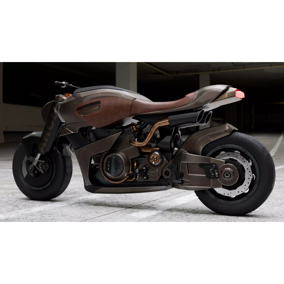 Cyberpunk Motorcycle 3D Model – High Detail Hard Surface, PBR Textures - View 4