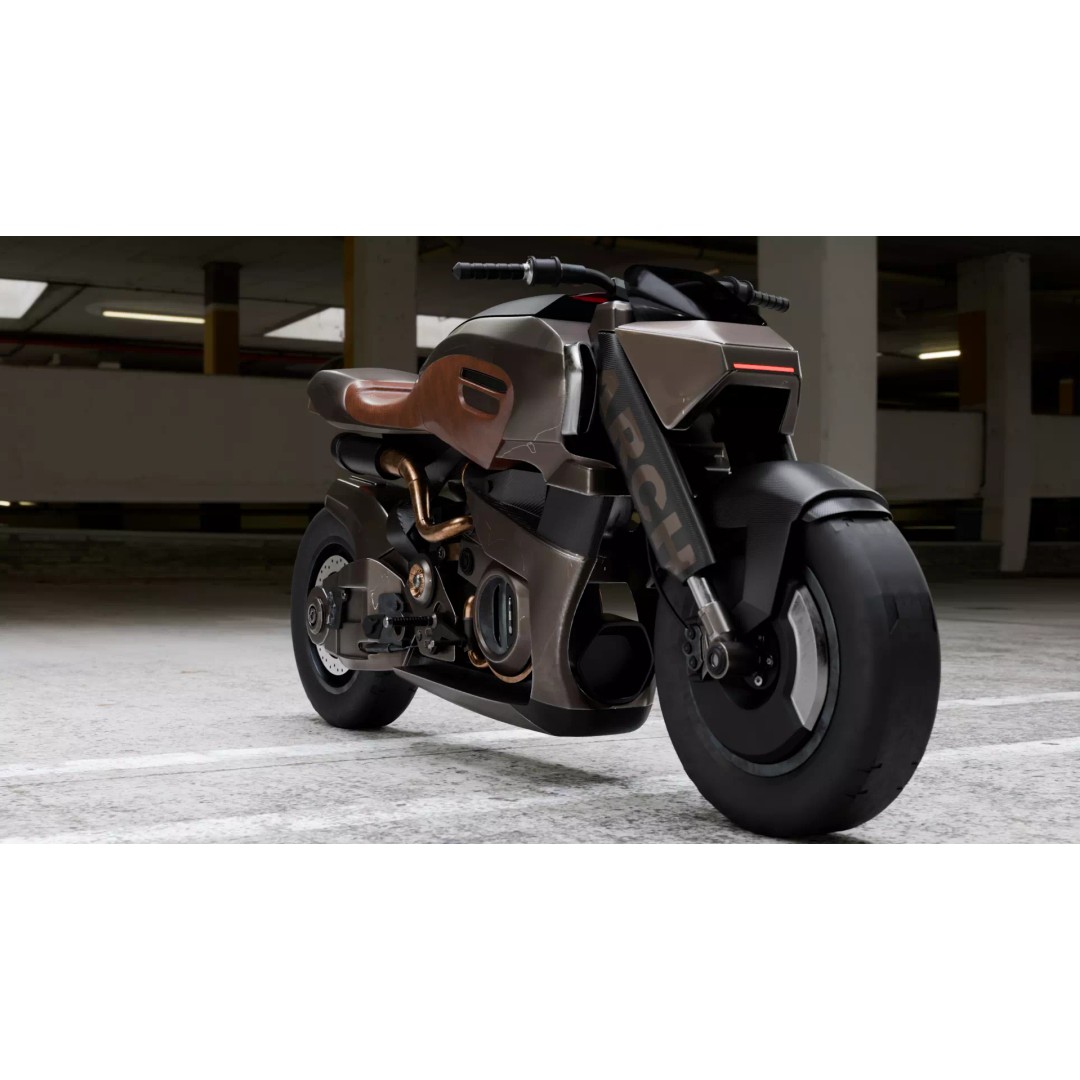 Cyberpunk Motorcycle 3D Model – High Detail Hard Surface, PBR Textures - View 5