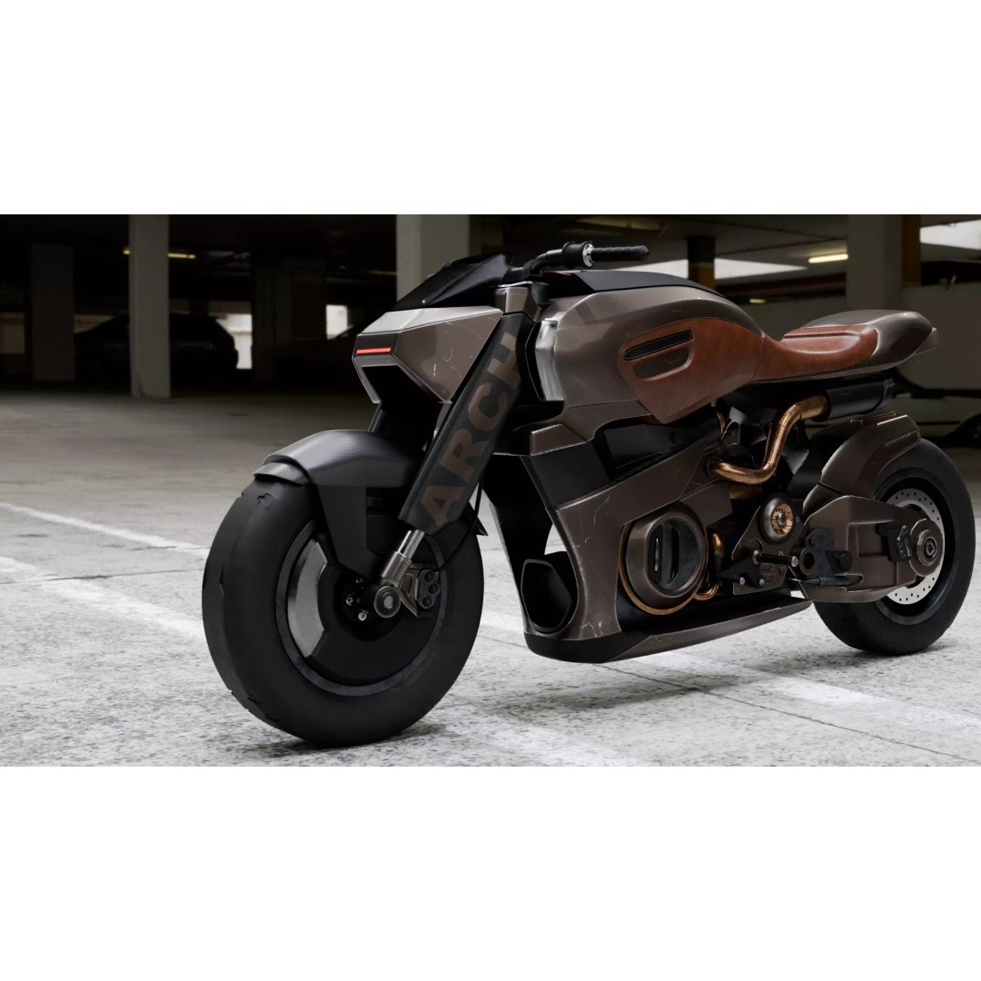 Cyberpunk Motorcycle 3D Model – High Detail Hard Surface, PBR Textures - View 9