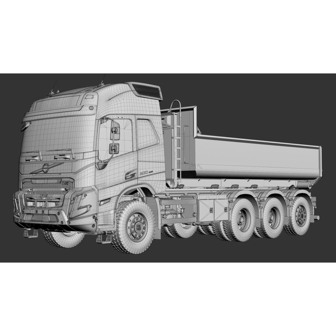 VOLVO FMX 8X4 Multilift Hooklift 3D Model – High Poly, Game-Ready, FBX - View 44