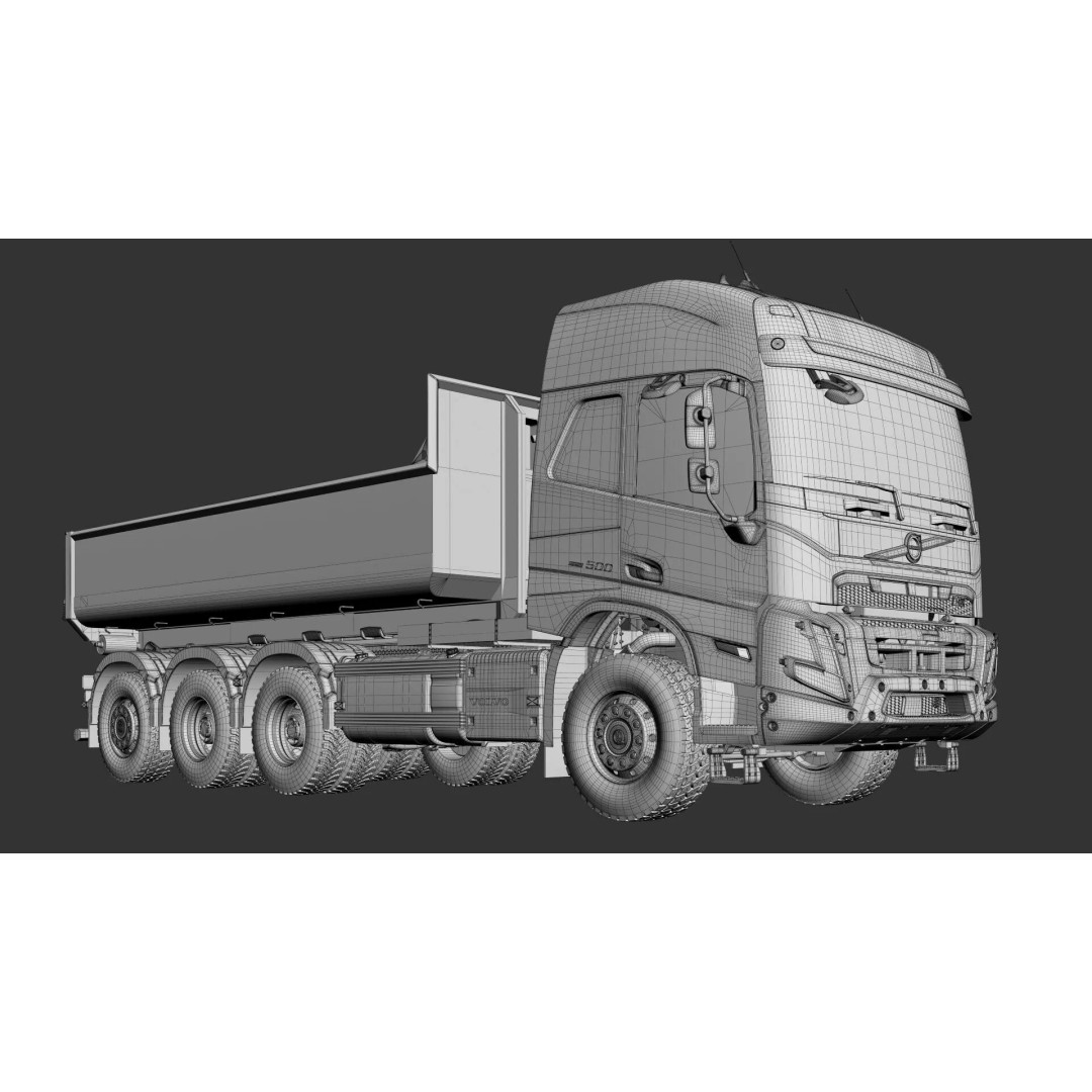 VOLVO FMX 8X4 Multilift Hooklift 3D Model – High Poly, Game-Ready, FBX - View 45