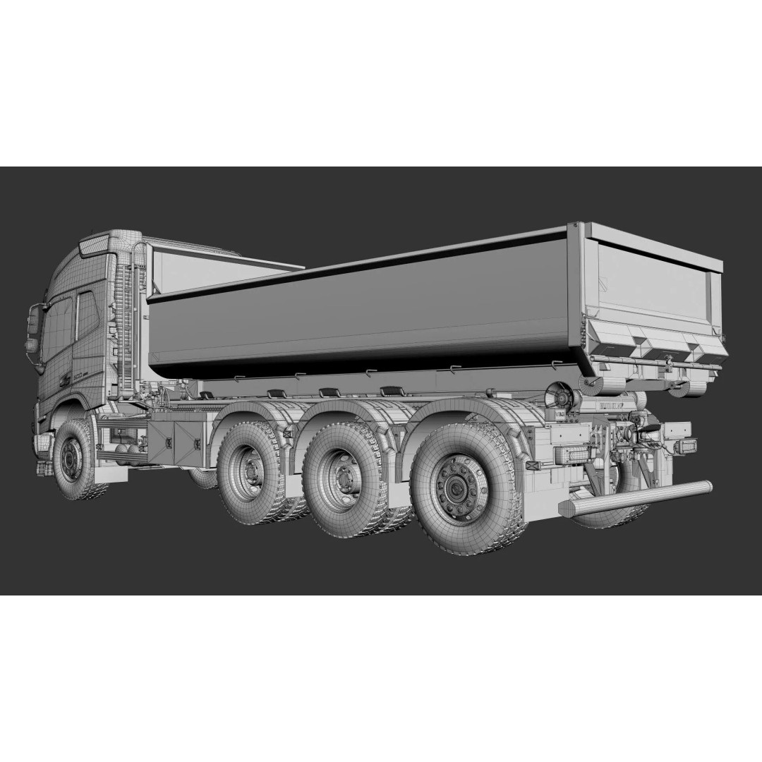 VOLVO FMX 8X4 Multilift Hooklift 3D Model – High Poly, Game-Ready, FBX - View 47