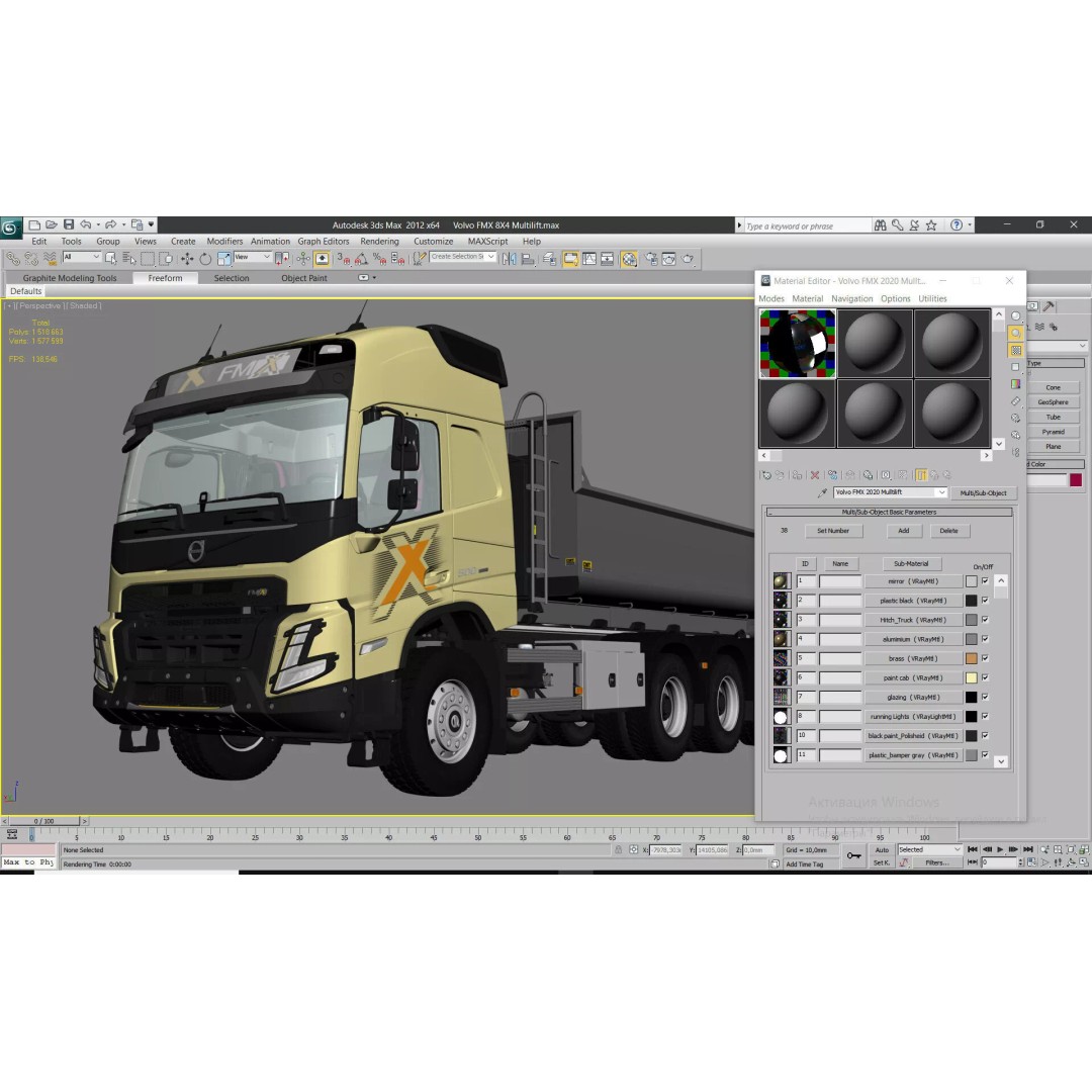 VOLVO FMX 8X4 Multilift Hooklift 3D Model – High Poly, Game-Ready, FBX - View 86