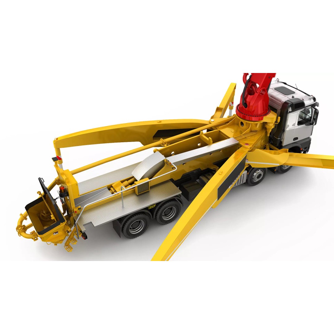 Concrete Pump Truck 3D Model – Rigged Animation Asset, FBX, OBJ - View 10