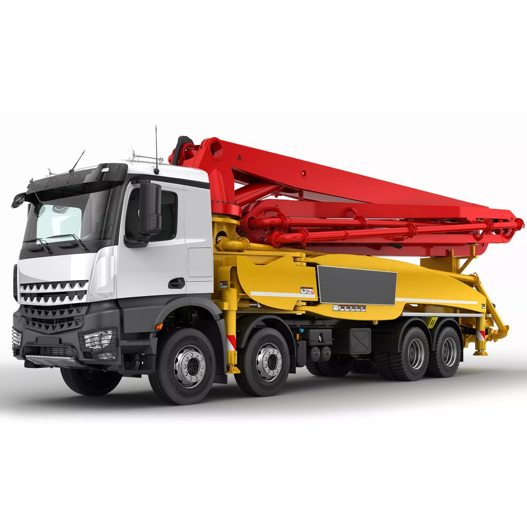 Concrete Pump Truck 3D Model – Rigged Animation Asset, FBX, OBJ - View 2