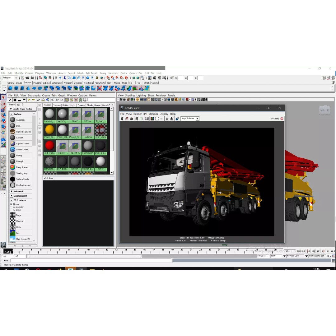 Concrete Pump Truck 3D Model – Rigged Animation Asset, FBX, OBJ - View 28