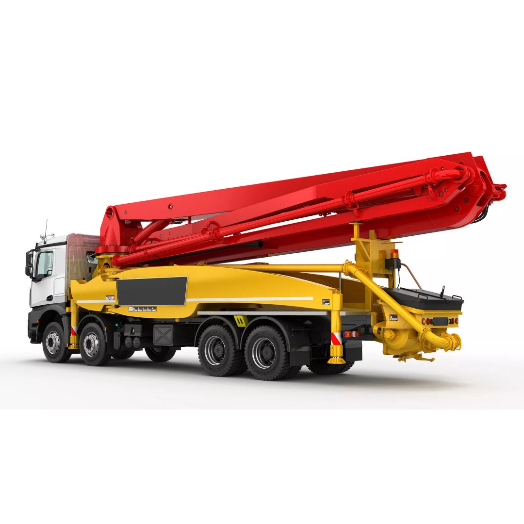 Concrete Pump Truck 3D Model – Rigged Animation Asset, FBX, OBJ - View 4