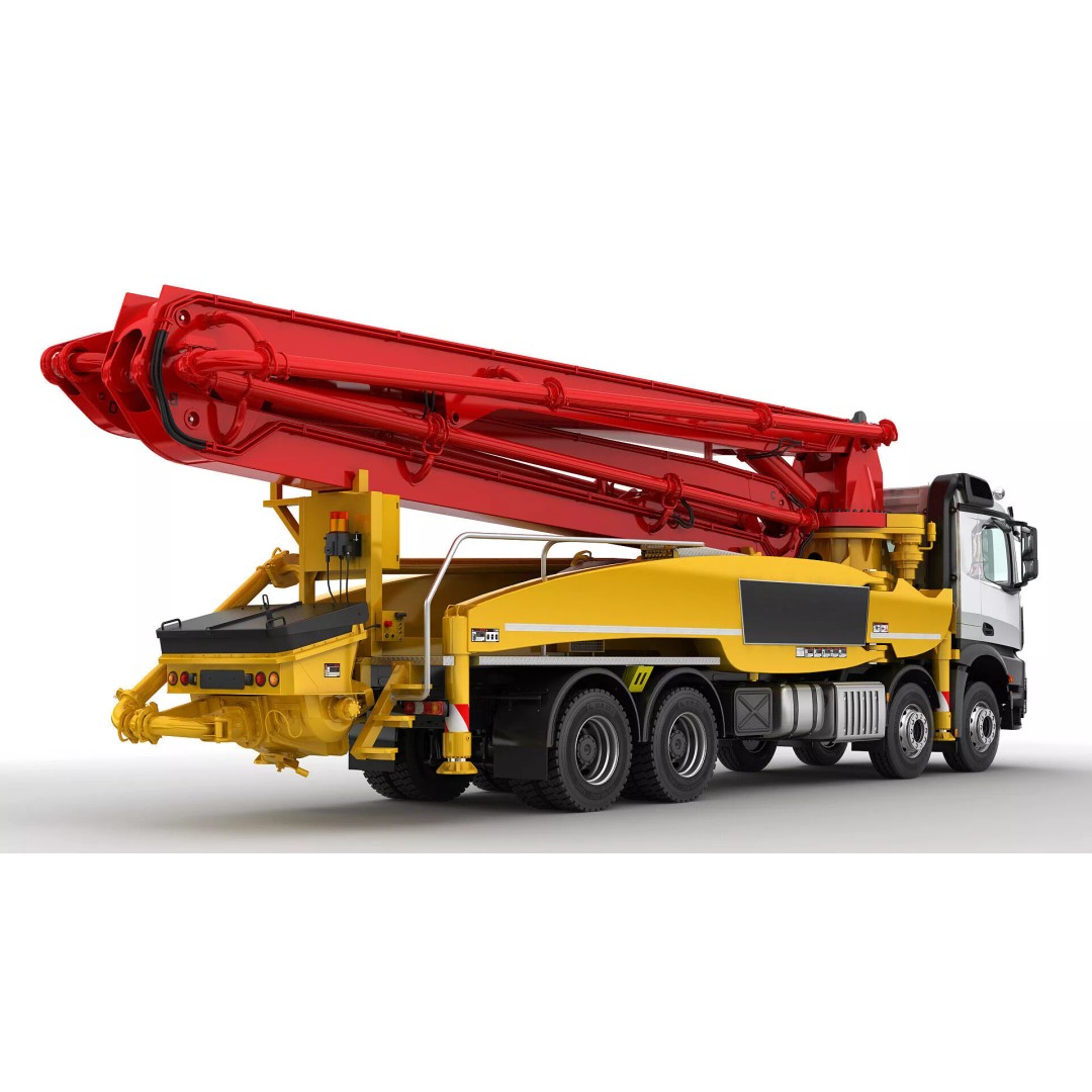 Concrete Pump Truck 3D Model – Rigged Animation Asset, FBX, OBJ - View 6