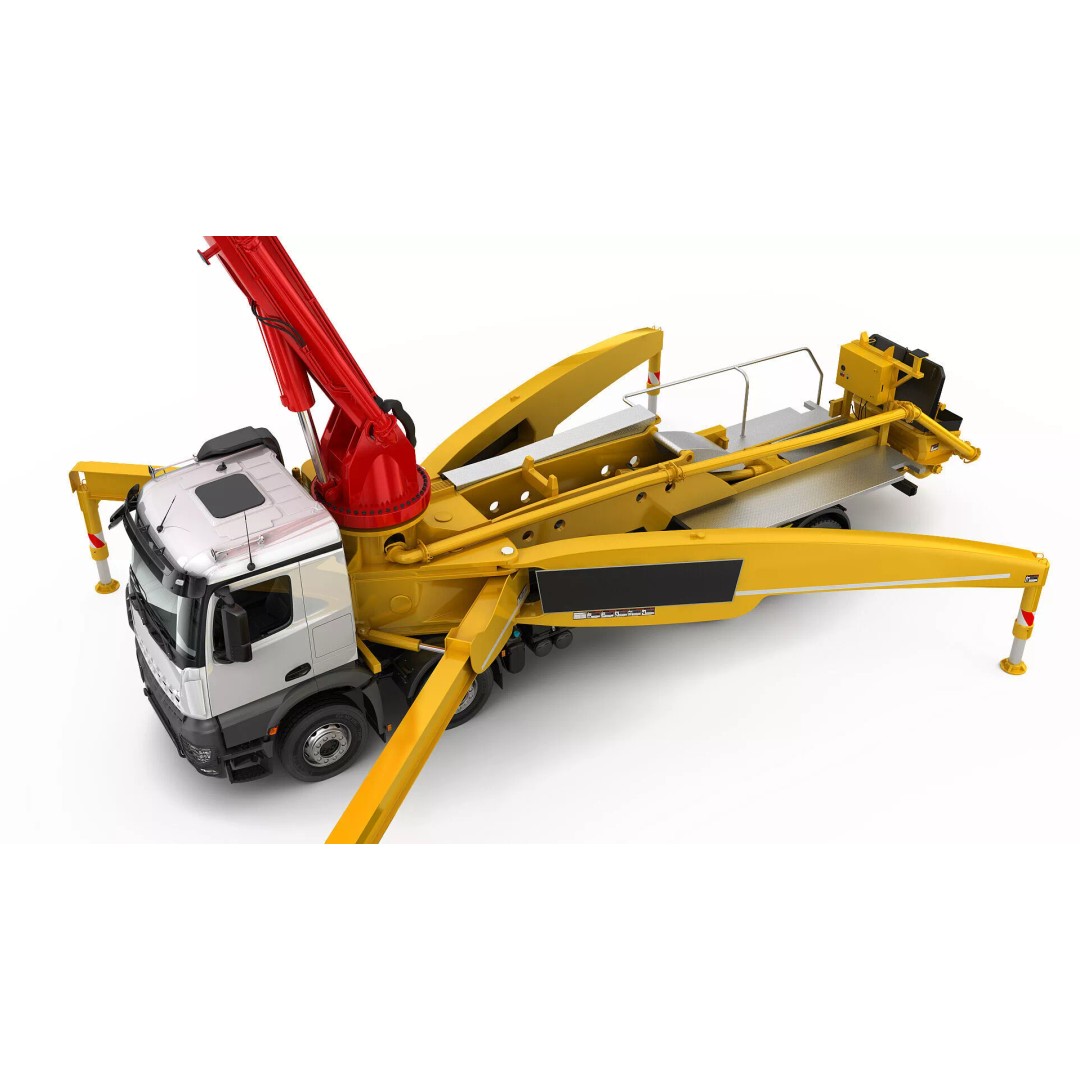 Concrete Pump Truck 3D Model – Rigged Animation Asset, FBX, OBJ - View 9