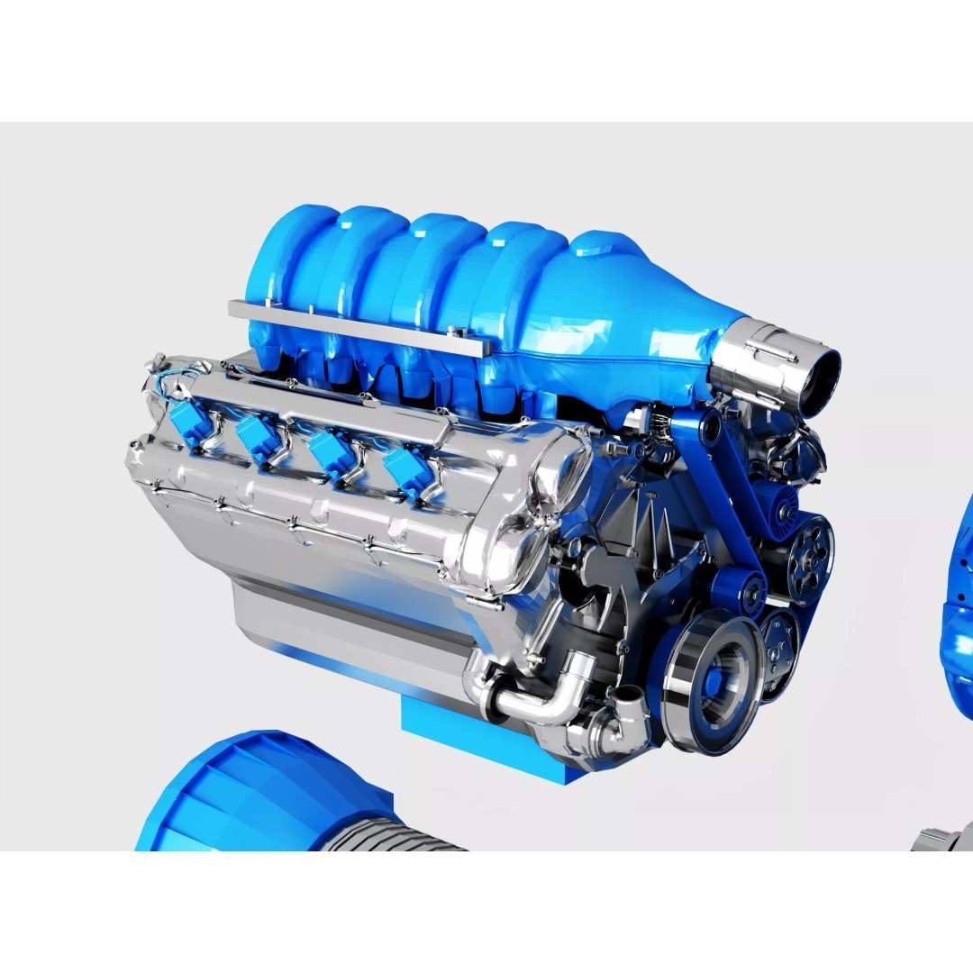 Industrial Engines 3D Model – High-Quality PBR Collection, FBX, OBJ - View 11