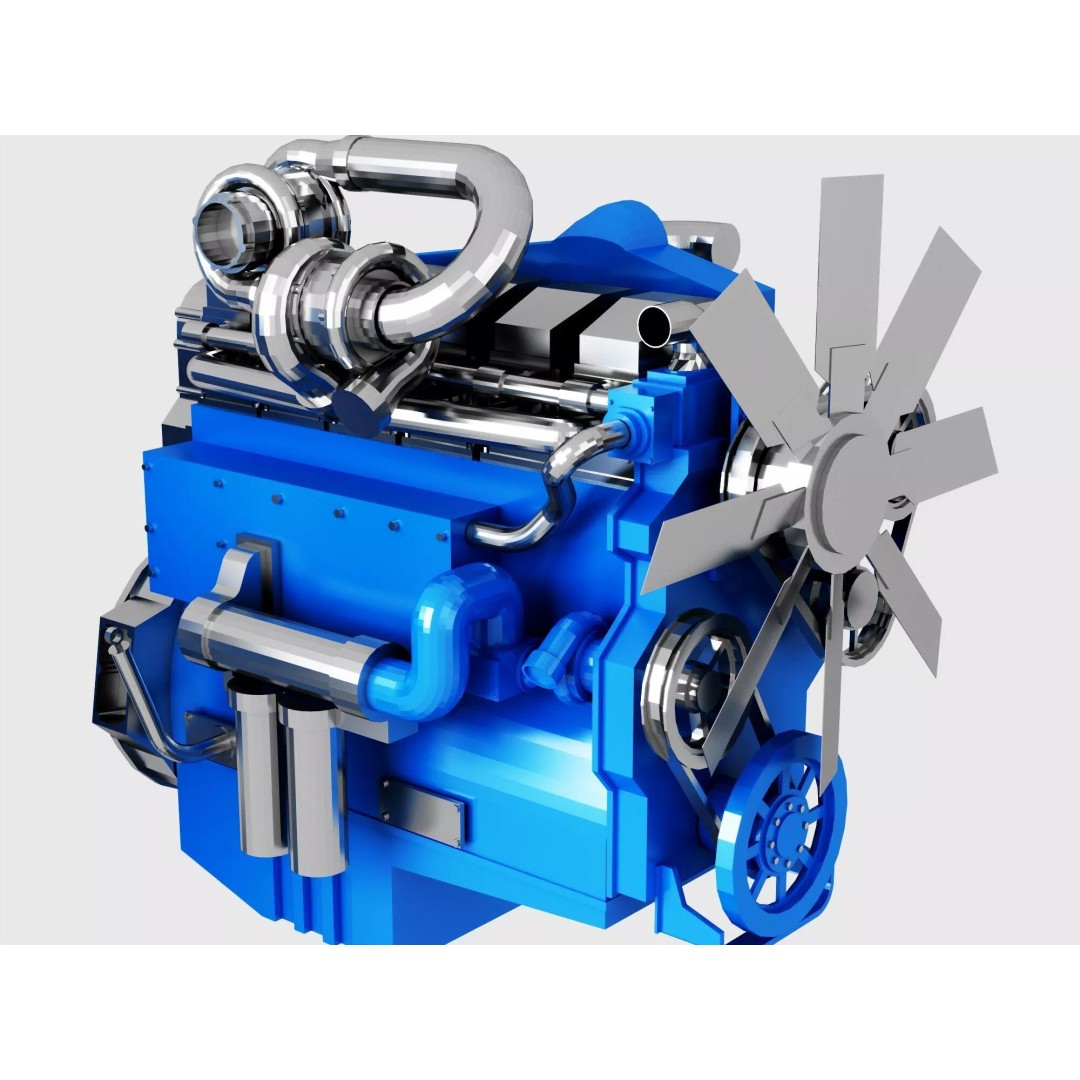 Industrial Engines 3D Model – High-Quality PBR Collection, FBX, OBJ - View 12