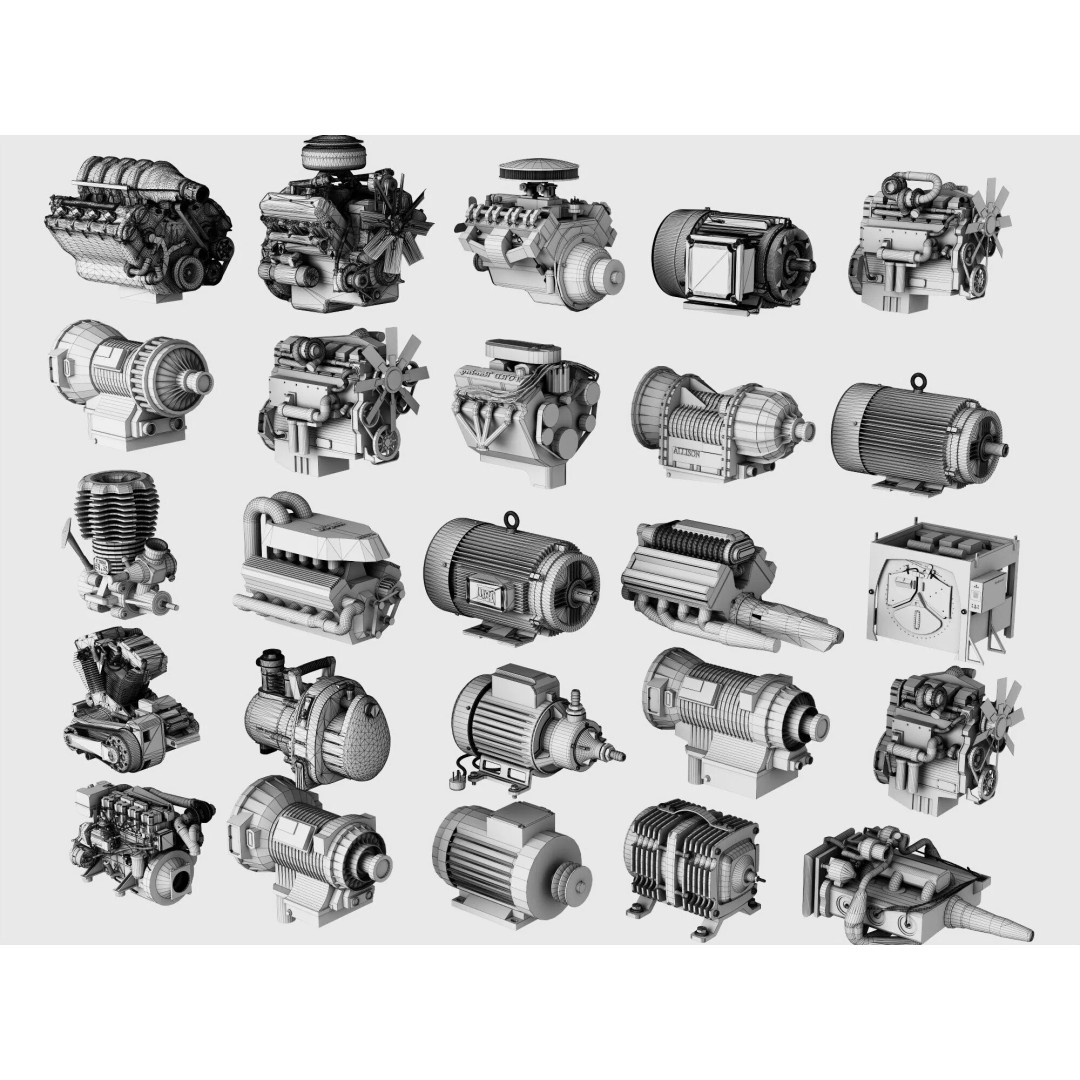 Industrial Engines 3D Model – High-Quality PBR Collection, FBX, OBJ - View 18