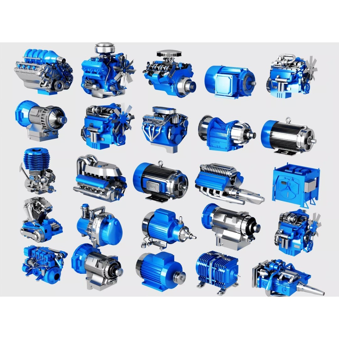 Industrial Engines 3D Model – High-Quality PBR Collection, FBX, OBJ - View 2
