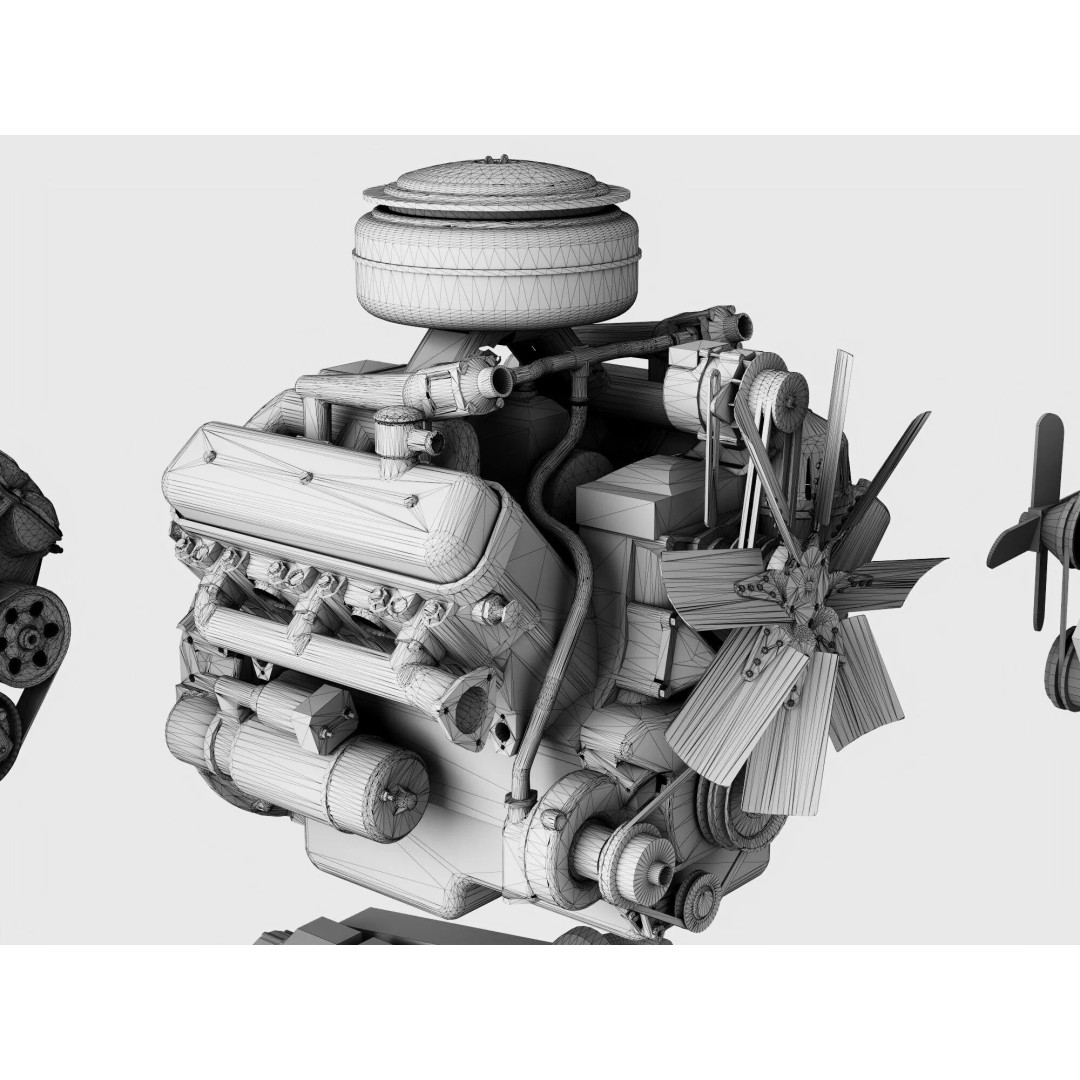 Industrial Engines 3D Model – High-Quality PBR Collection, FBX, OBJ - View 26