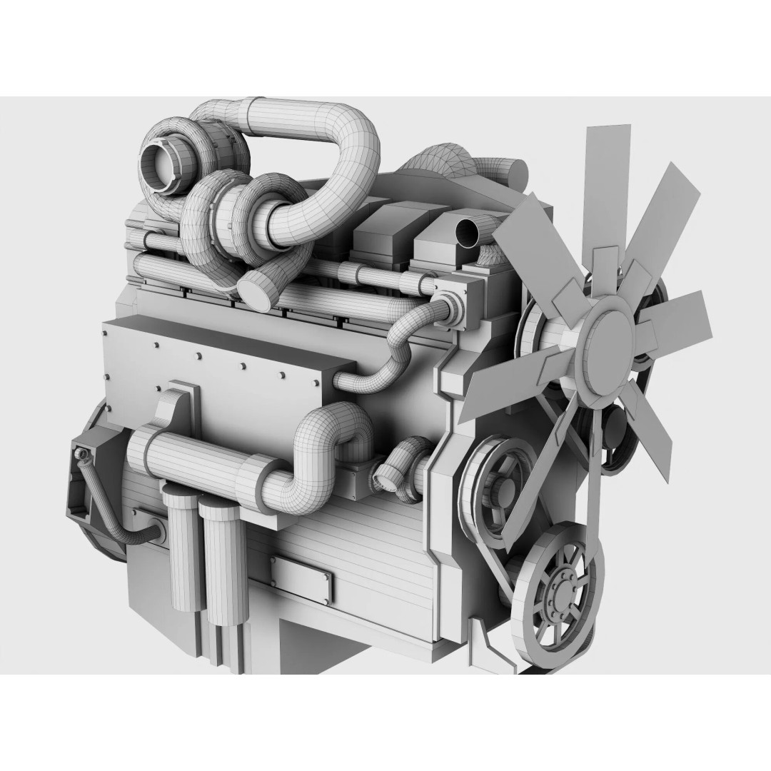Industrial Engines 3D Model – High-Quality PBR Collection, FBX, OBJ - View 28