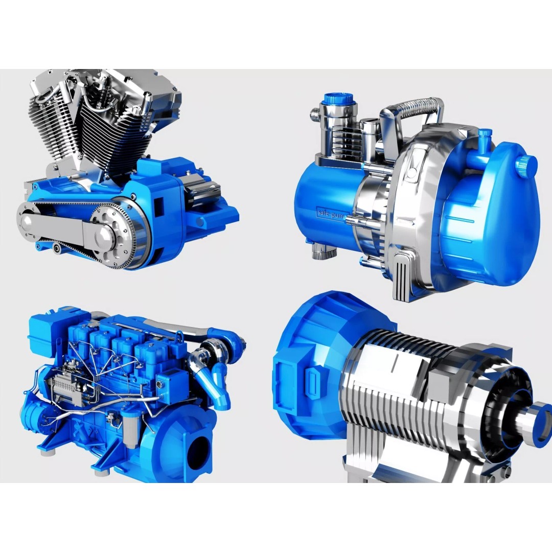 Industrial Engines 3D Model – High-Quality PBR Collection, FBX, OBJ - View 4