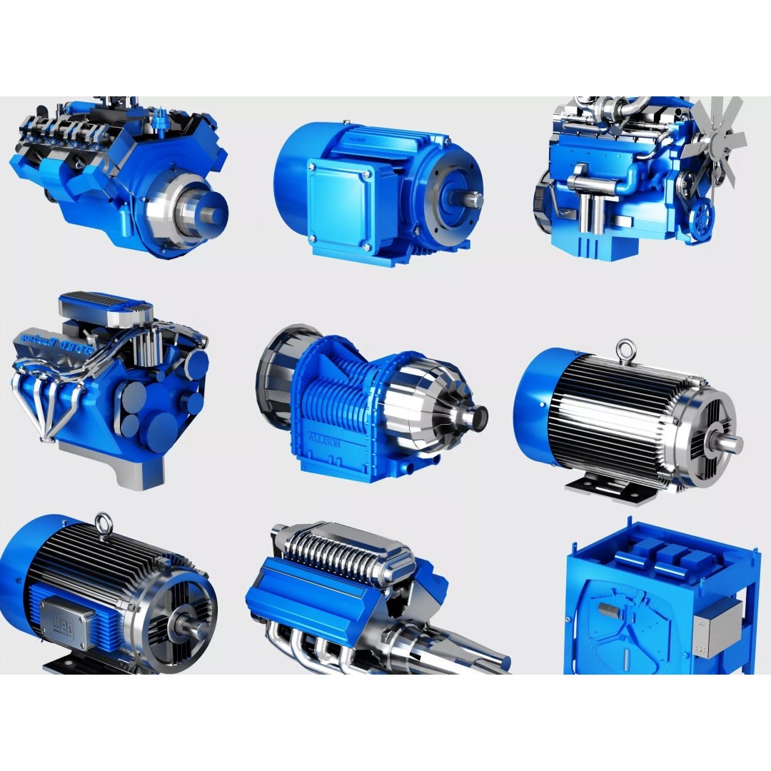 Industrial Engines 3D Model – High-Quality PBR Collection, FBX, OBJ - View 6
