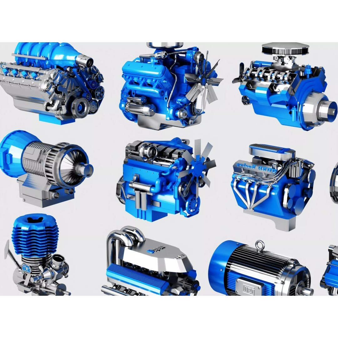 Industrial Engines 3D Model – High-Quality PBR Collection, FBX, OBJ - View 7