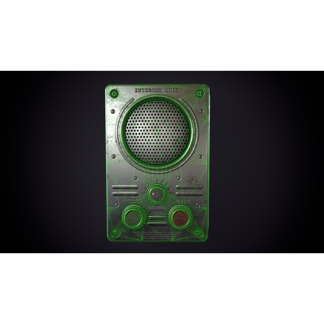 Vintage Intercom 3D Model – Low Poly Game Ready Asset, FBX, OBJ - View 12