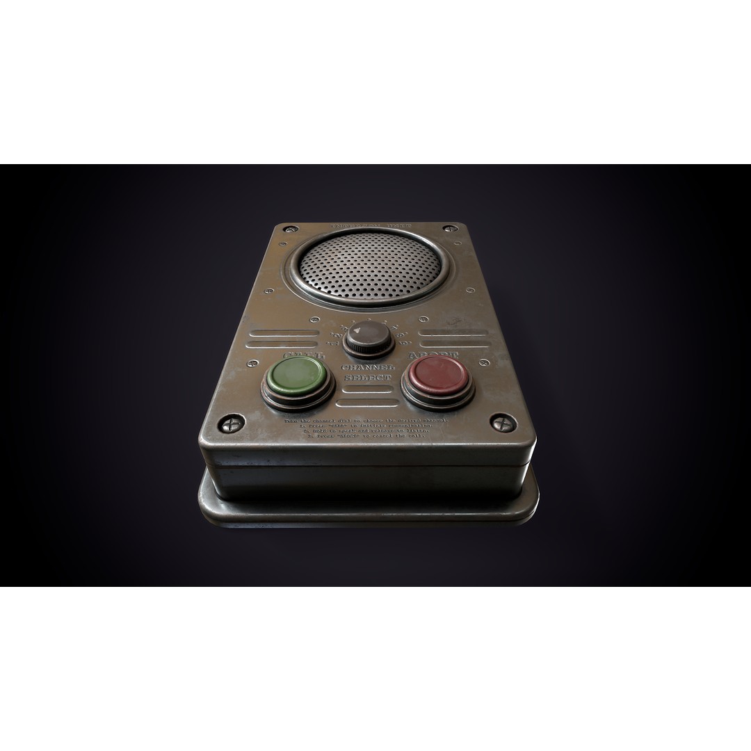 Vintage Intercom 3D Model – Low Poly Game Ready Asset, FBX, OBJ - View 6