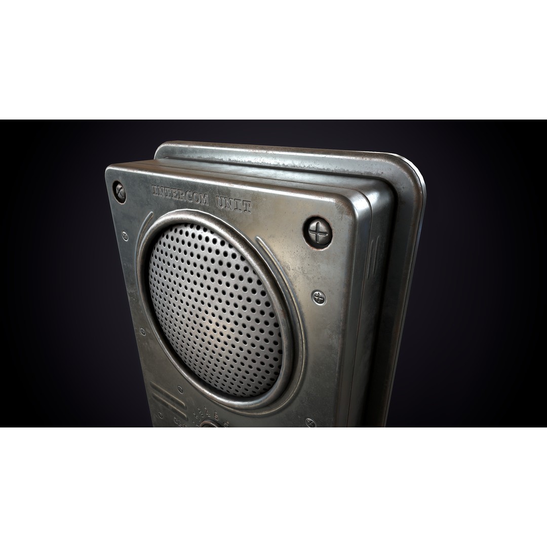 Vintage Intercom 3D Model – Low Poly Game Ready Asset, FBX, OBJ - View 8