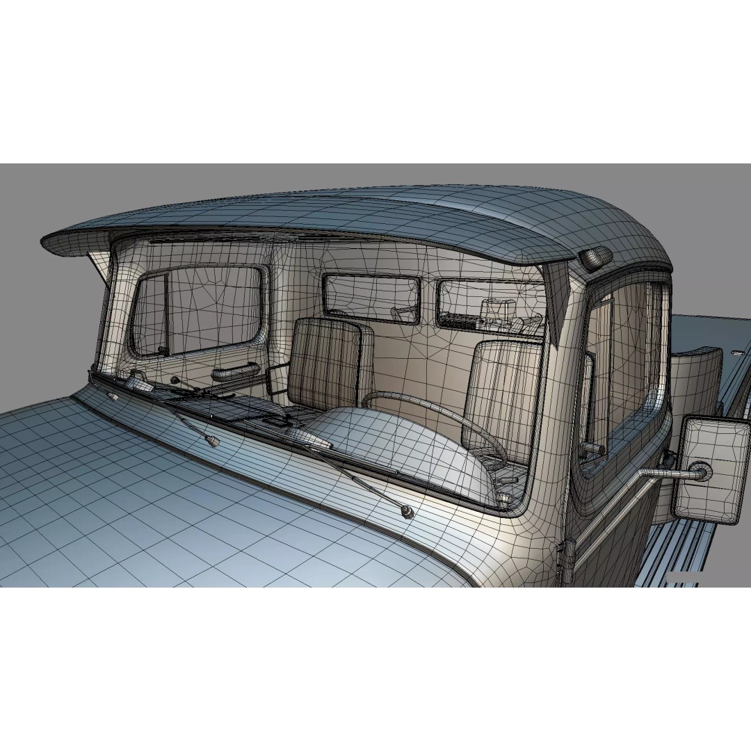 Mercedes-Benz LAK 710 4x4 Truck 3D Model – Classic Car Carrier, Blender
