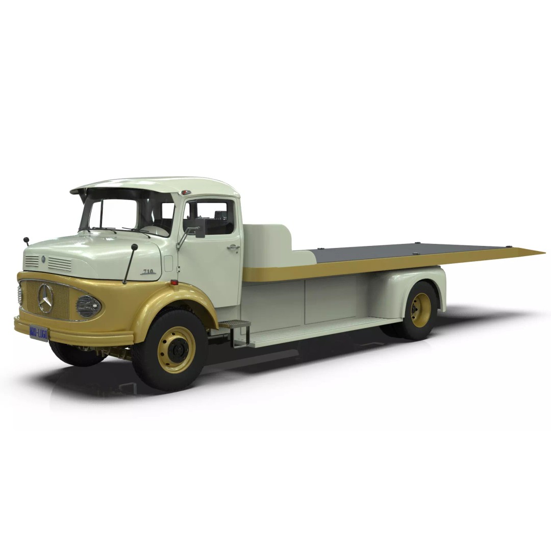 Mercedes-Benz LAK 710 4x4 Truck 3D Model – Classic Car Carrier, Blender - View 10