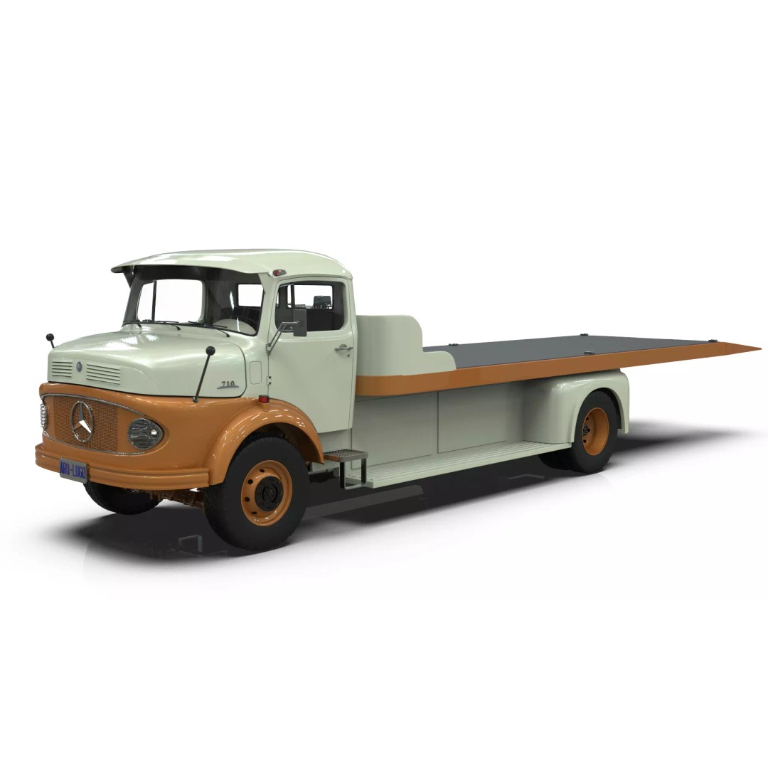 Mercedes-Benz LAK 710 4x4 Truck 3D Model – Classic Car Carrier, Blender - View 13