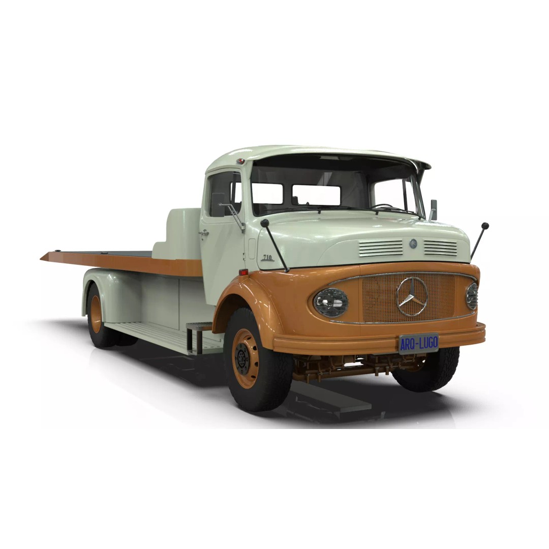 Mercedes-Benz LAK 710 4x4 Truck 3D Model – Classic Car Carrier, Blender - View 15