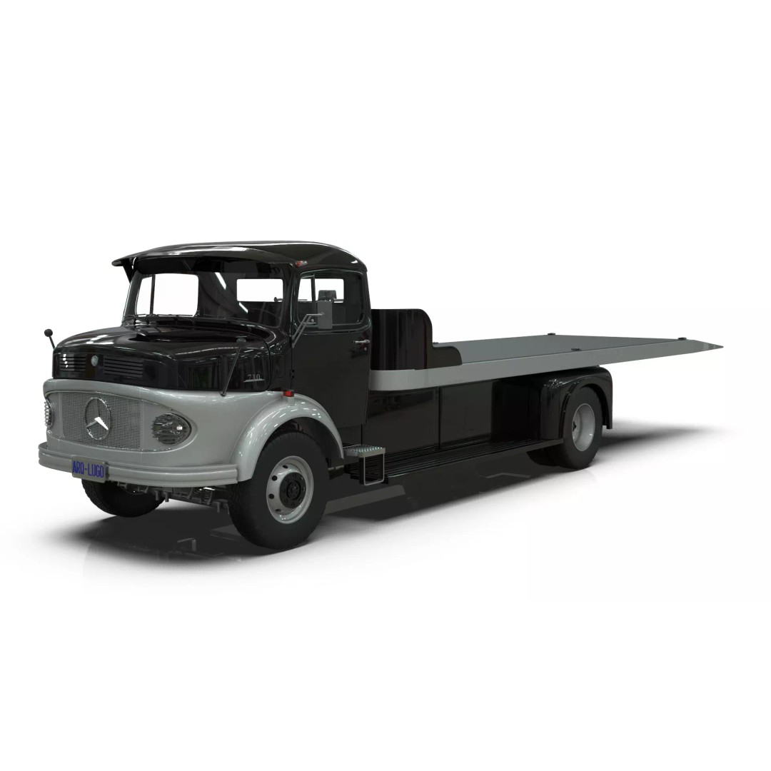 Mercedes-Benz LAK 710 4x4 Truck 3D Model – Classic Car Carrier, Blender - View 16