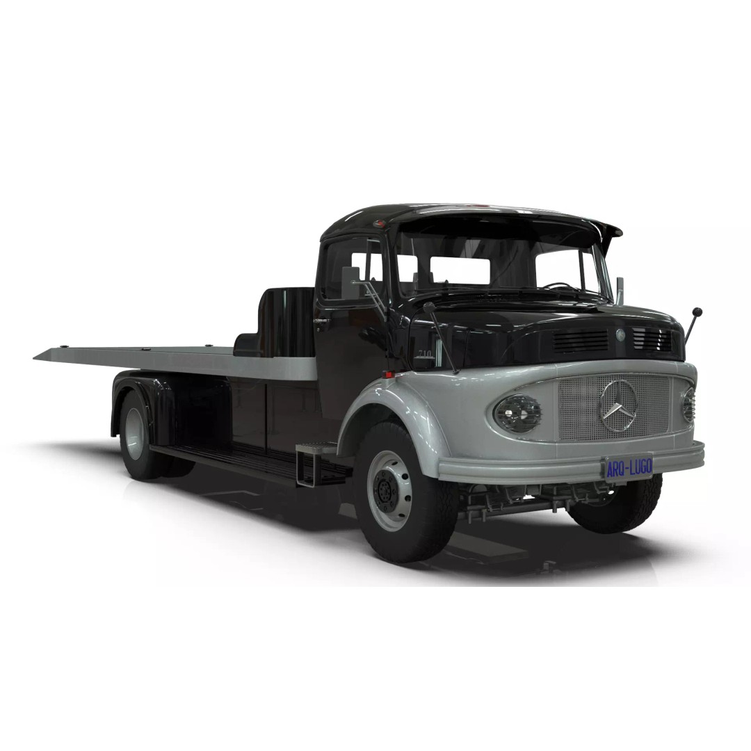 Mercedes-Benz LAK 710 4x4 Truck 3D Model – Classic Car Carrier, Blender - View 17