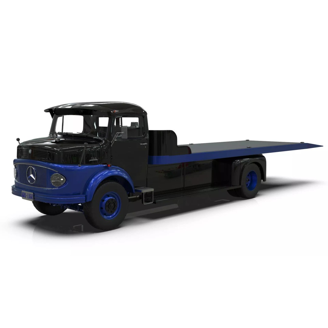 Mercedes-Benz LAK 710 4x4 Truck 3D Model – Classic Car Carrier, Blender - View 18