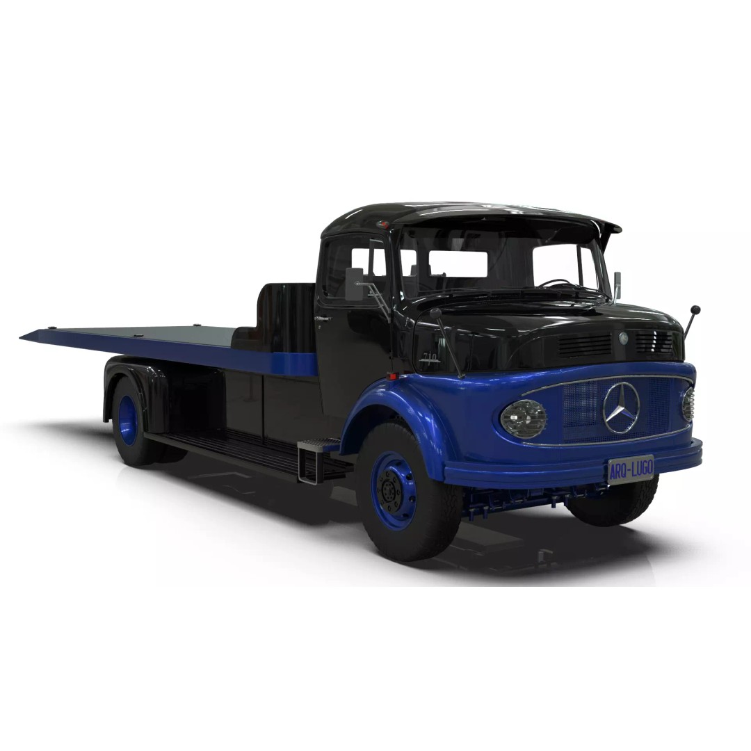 Mercedes-Benz LAK 710 4x4 Truck 3D Model – Classic Car Carrier, Blender - View 19