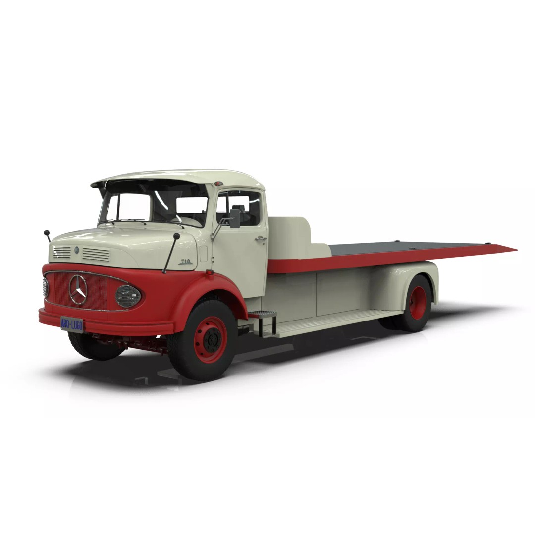 Mercedes-Benz LAK 710 4x4 Truck 3D Model – Classic Car Carrier, Blender - View 2