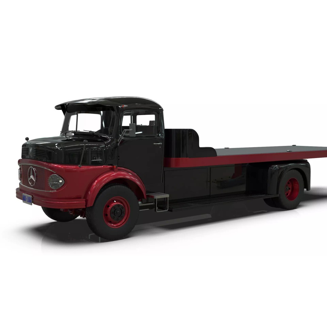 Mercedes-Benz LAK 710 4x4 Truck 3D Model – Classic Car Carrier, Blender - View 20