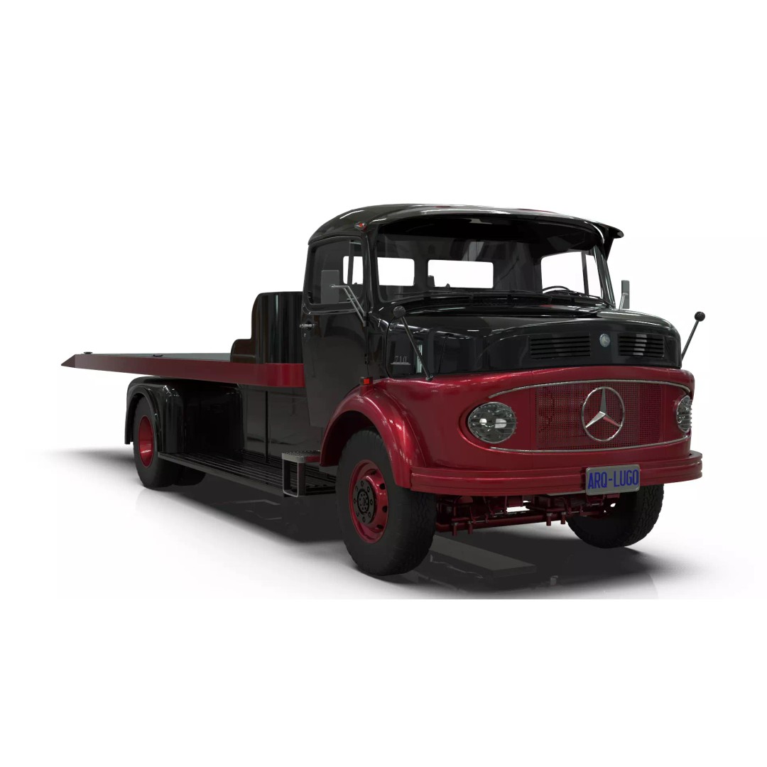 Mercedes-Benz LAK 710 4x4 Truck 3D Model – Classic Car Carrier, Blender - View 21