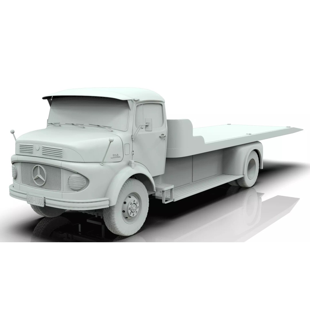 Mercedes-Benz LAK 710 4x4 Truck 3D Model – Classic Car Carrier, Blender - View 22