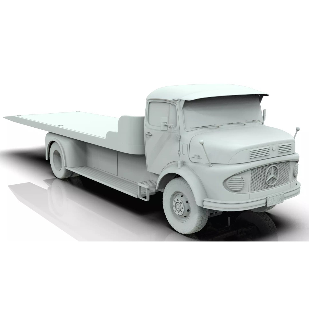 Mercedes-Benz LAK 710 4x4 Truck 3D Model – Classic Car Carrier, Blender - View 23