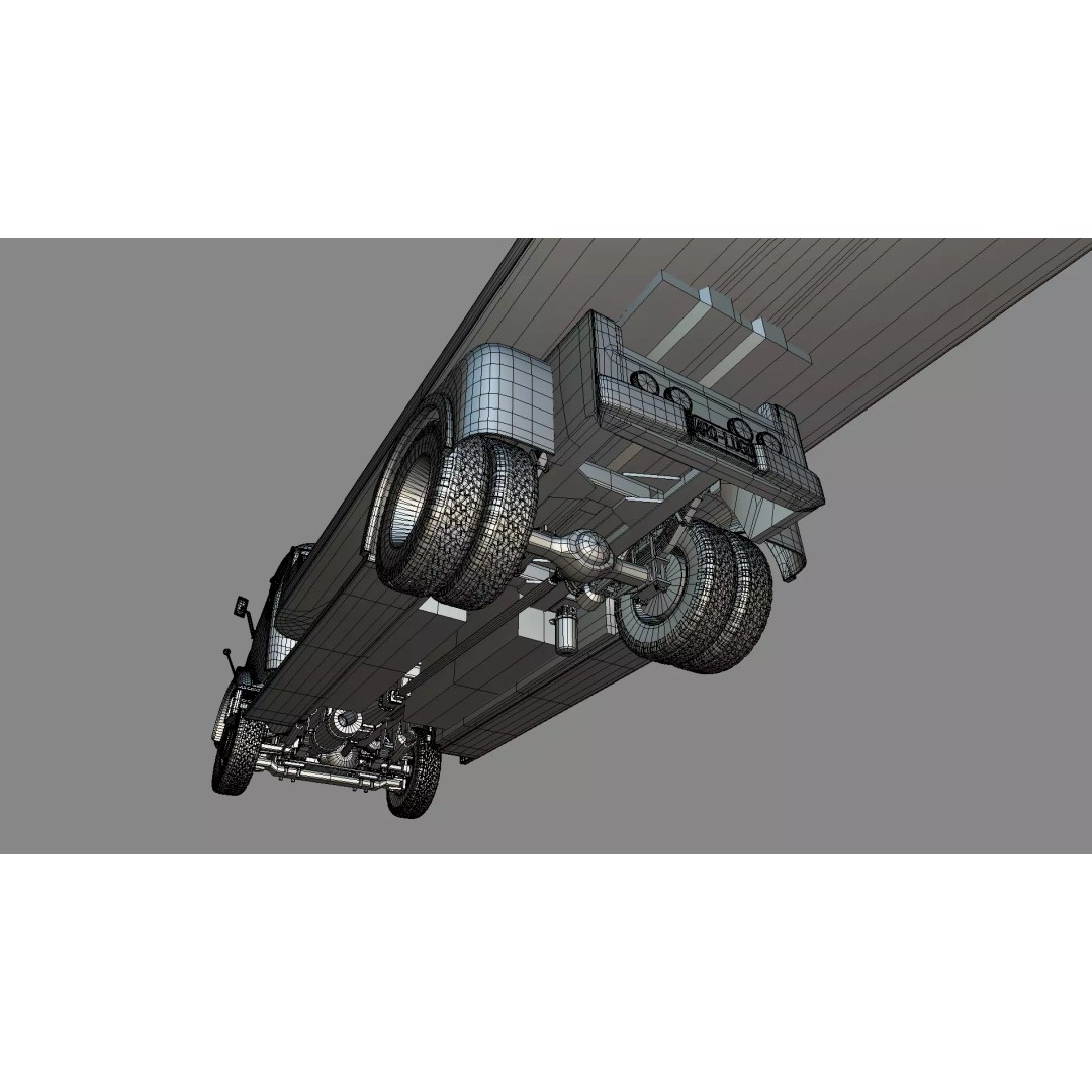 Mercedes-Benz LAK 710 4x4 Truck 3D Model – Classic Car Carrier, Blender - View 26