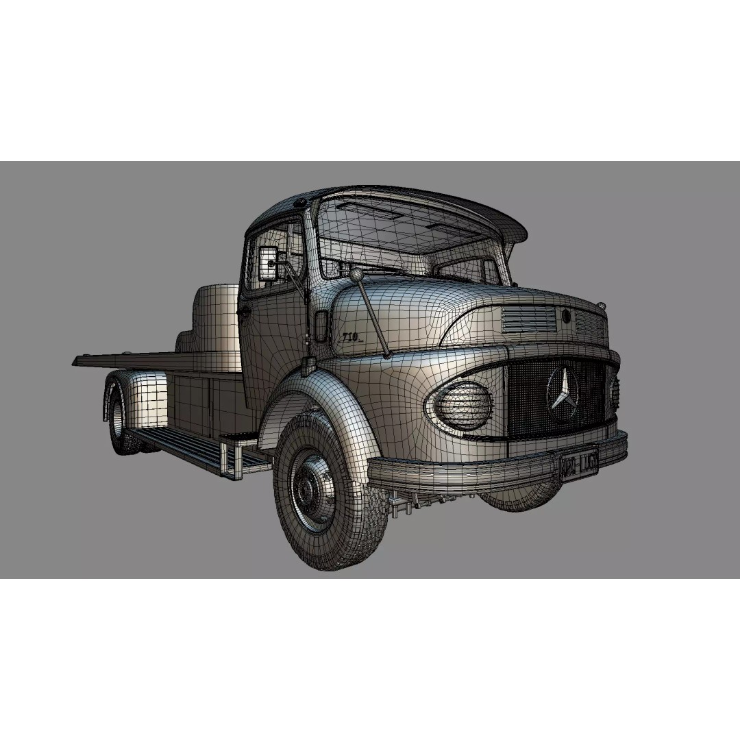 Mercedes-Benz LAK 710 4x4 Truck 3D Model – Classic Car Carrier, Blender - View 28