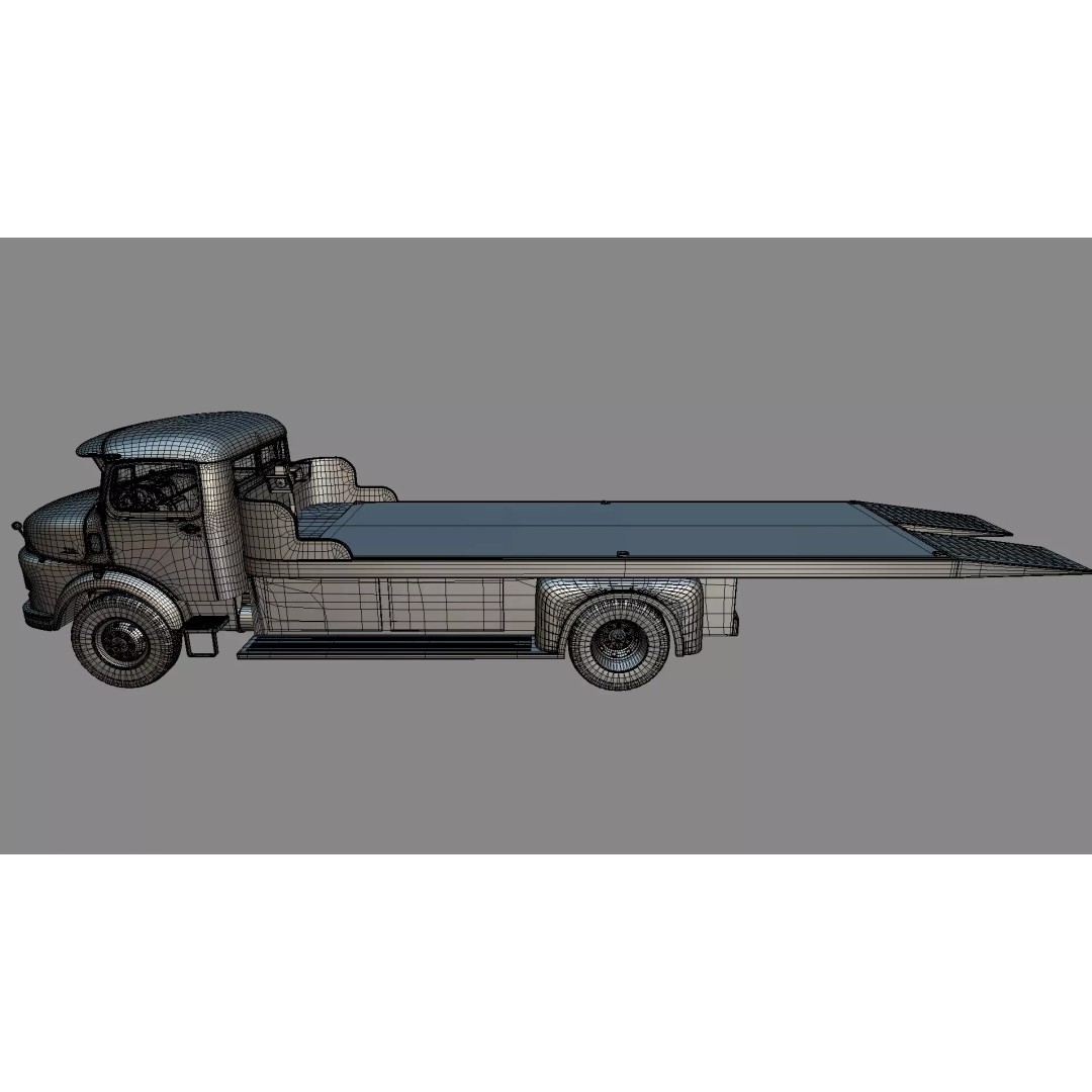 Mercedes-Benz LAK 710 4x4 Truck 3D Model – Classic Car Carrier, Blender - View 29