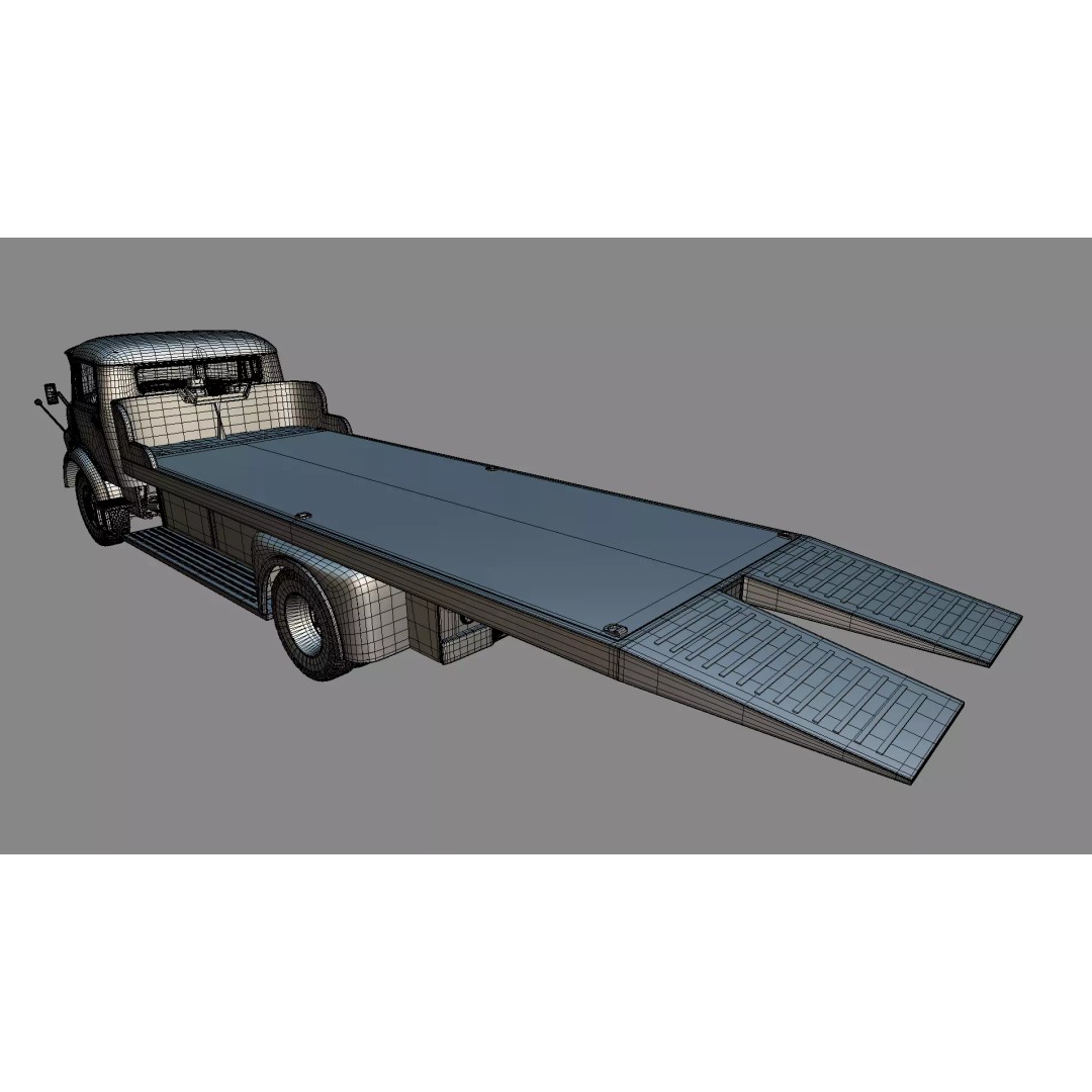 Mercedes-Benz LAK 710 4x4 Truck 3D Model – Classic Car Carrier, Blender - View 30